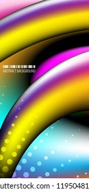 Abstract colorful background graphics template with blended multiple geometric objects