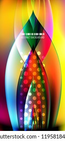 Abstract colorful background graphics template with blended multiple geometric objects