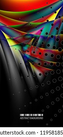 Abstract colorful background graphics template with blended multiple geometric objects