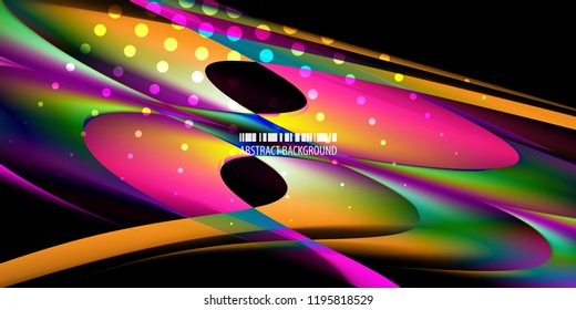 Abstract colorful background graphics template with blended multiple geometric objects