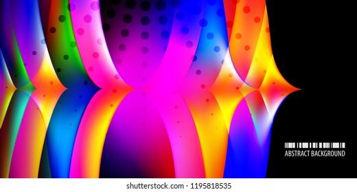 Abstract colorful background graphics template with blended multiple geometric objects