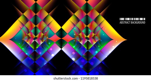 Abstract colorful background graphics template with blended multiple geometric objects