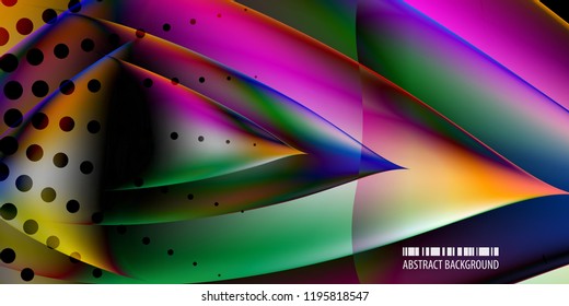 Abstract colorful background graphics template with blended multiple geometric objects