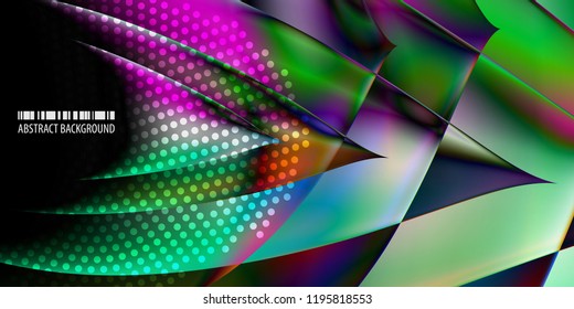 Abstract colorful background graphics template with blended multiple geometric objects