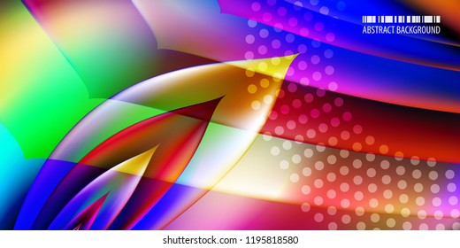 Abstract colorful background graphics template with blended multiple geometric objects