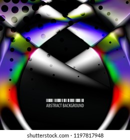 Abstract colorful background graphics template with blended multiple geometric objects