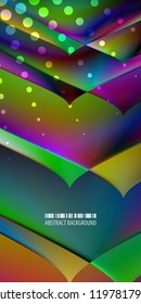 Abstract colorful background graphics template with blended multiple geometric objects