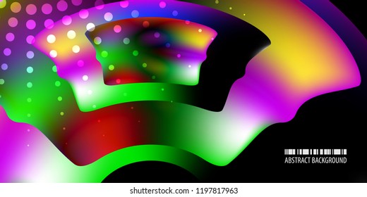 Abstract colorful background graphics template with blended multiple geometric objects