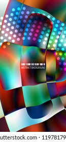 Abstract colorful background graphics template with blended multiple geometric objects
