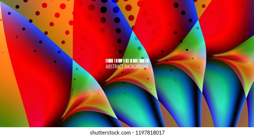 Abstract colorful background graphics template with blended multiple geometric objects