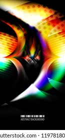 Abstract colorful background graphics template with blended multiple geometric objects