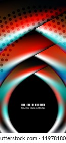Abstract colorful background graphics template with blended multiple geometric objects