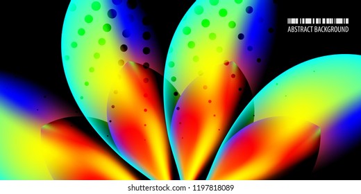 Abstract colorful background graphics template with blended multiple geometric objects