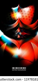 Abstract colorful background graphics template with blended multiple geometric objects