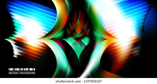 Abstract colorful background graphics template with blended multiple geometric objects