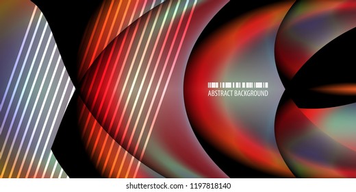 Abstract colorful background graphics template with blended multiple geometric objects
