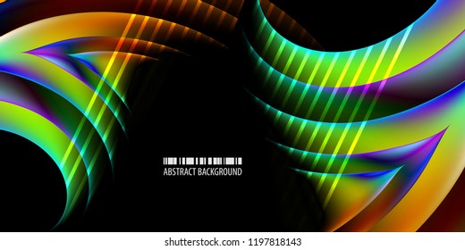 Abstract colorful background graphics template with blended multiple geometric objects