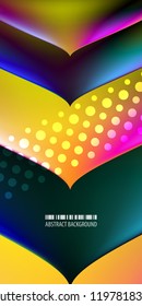 Abstract colorful background graphics template with blended multiple geometric objects