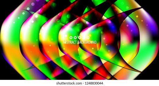 Abstract colorful background graphics template with blended multiple geometric objects