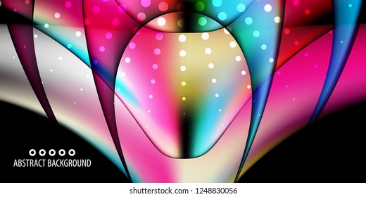 Abstract colorful background graphics template with blended multiple geometric objects
