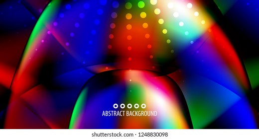 Abstract colorful background graphics template with blended multiple geometric objects