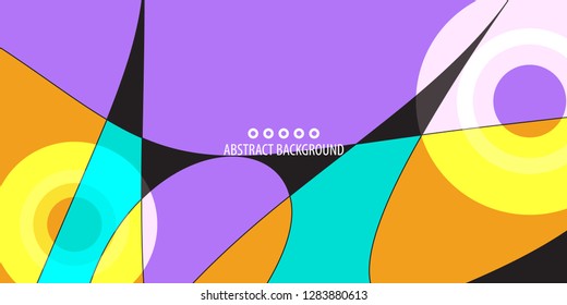 Abstract colorful background graphics template with blended multiple geometric objects