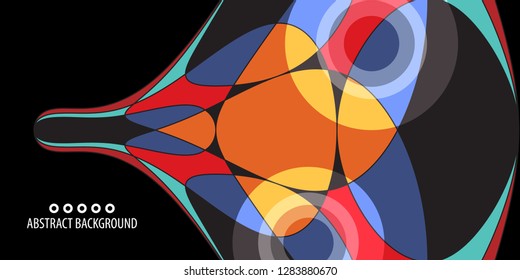 Abstract colorful background graphics template with blended multiple geometric objects
