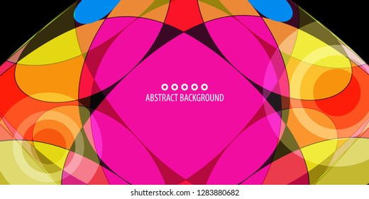 Abstract colorful background graphics template with blended multiple geometric objects