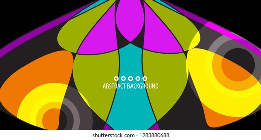 Abstract colorful background graphics template with blended multiple geometric objects