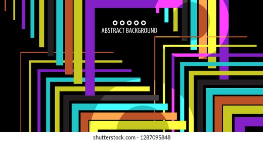 Abstract colorful background graphics template with blended multiple geometric objects
