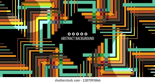 Abstract colorful background graphics template with blended multiple geometric objects