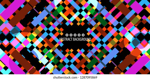 Abstract colorful background graphics template with blended multiple geometric objects