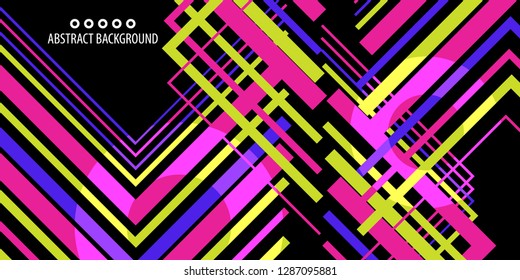 Abstract colorful background graphics template with blended multiple geometric objects