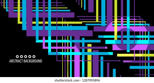 Abstract colorful background graphics template with blended multiple geometric objects