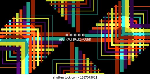 Abstract colorful background graphics template with blended multiple geometric objects