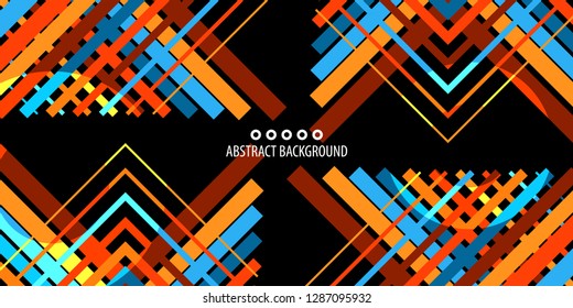 Abstract colorful background graphics template with blended multiple geometric objects