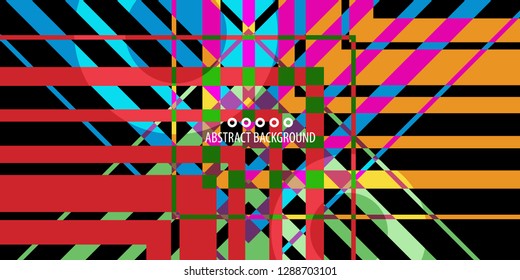 Abstract colorful background graphics template with blended multiple geometric objects