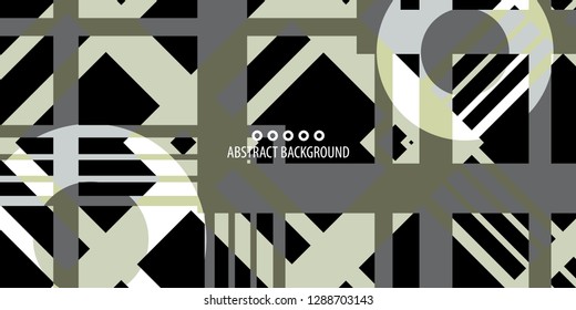 Abstract colorful background graphics template with blended multiple geometric objects