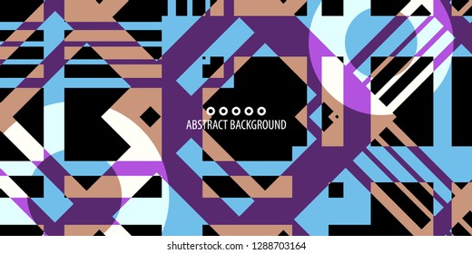 Abstract colorful background graphics template with blended multiple geometric objects