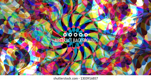 Abstract colorful background graphics template with blended multiple geometric objects