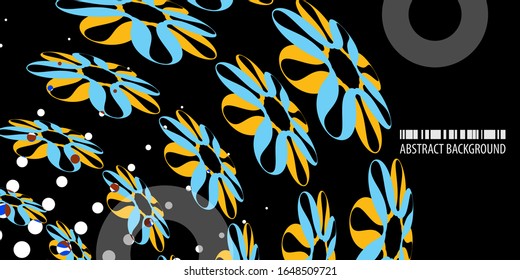 Plantilla gráfica de fondo de color abstracto con varias flores abstractas combinadas