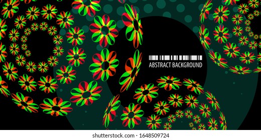 Plantilla gráfica de fondo de color abstracto con varias flores abstractas combinadas