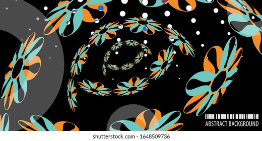 Plantilla gráfica de fondo de color abstracto con varias flores abstractas combinadas