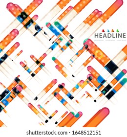 Abstract colorful background graphics template with blended multiple geometric objects