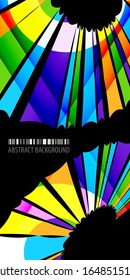 Plantilla gráfica de fondo de color abstracto con varias formas geométricas combinadas