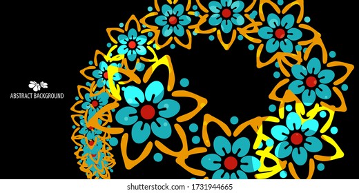 Abstract colorful background graphics template with blended multiple abstract shapes