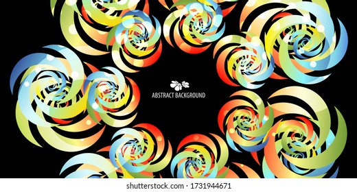 Abstract colorful background graphics template with blended multiple abstract shapes