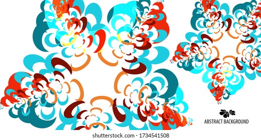 Resumen de la plantilla de gráficos de fondo colorido con dos flores vintage tipo estrella