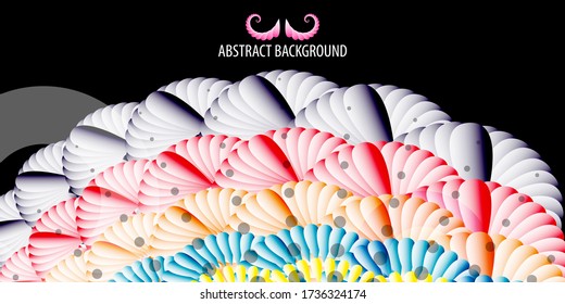 Abstract colorful background graphics template with complex pattern object from flower petals
