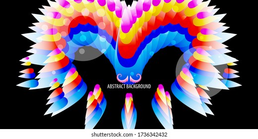 Abstract colorful background graphics template with horns like shape from flower petals